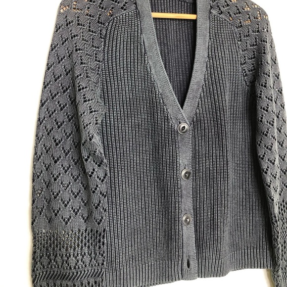 Sundance gray ribbed button cardigan - Picture 3 of 14